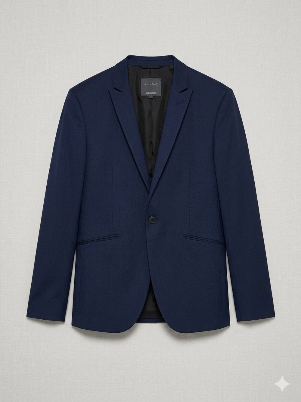 Zara Man Navy Blue Slim Fit Suit Jacket Blazer Sport Coat Size 44